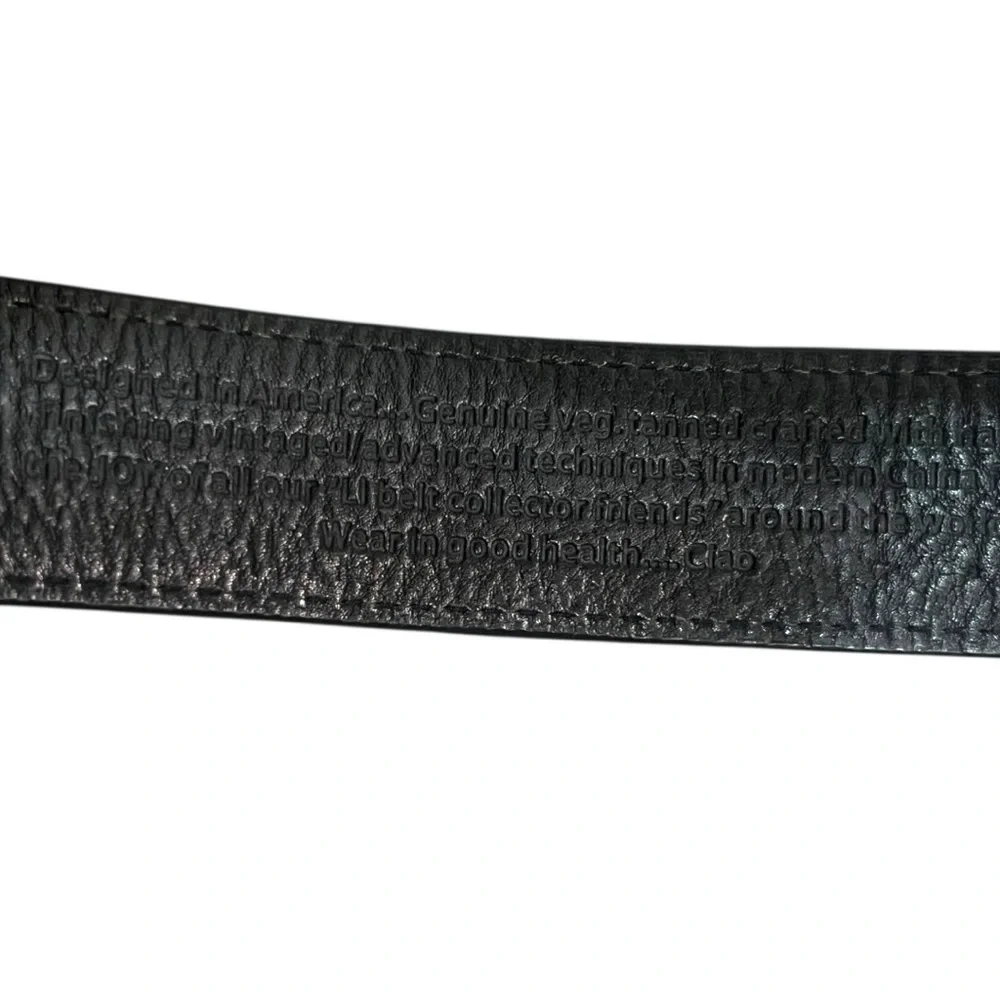 🖤 Leather Island by Bill Lavin‎ Belt w/ Decorative Marble-Style Buckle